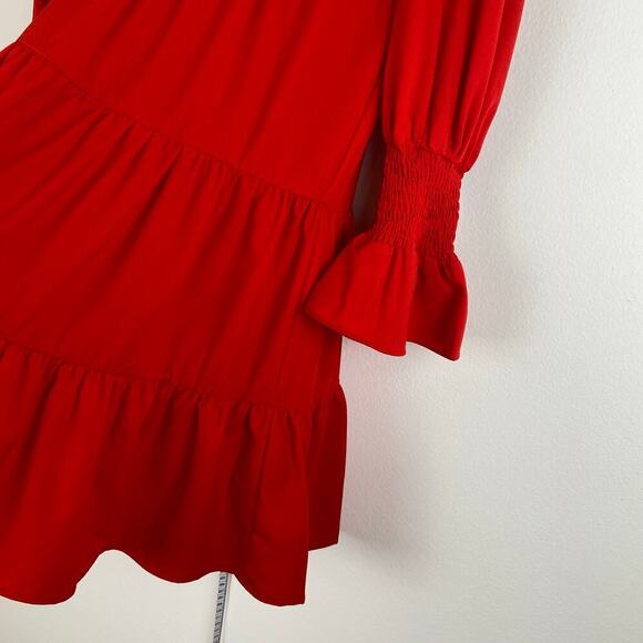 Tuckernuck Kenzo Dress Size XS Red Mini Long Sleeve Pomander Place - Picture 12 of 16